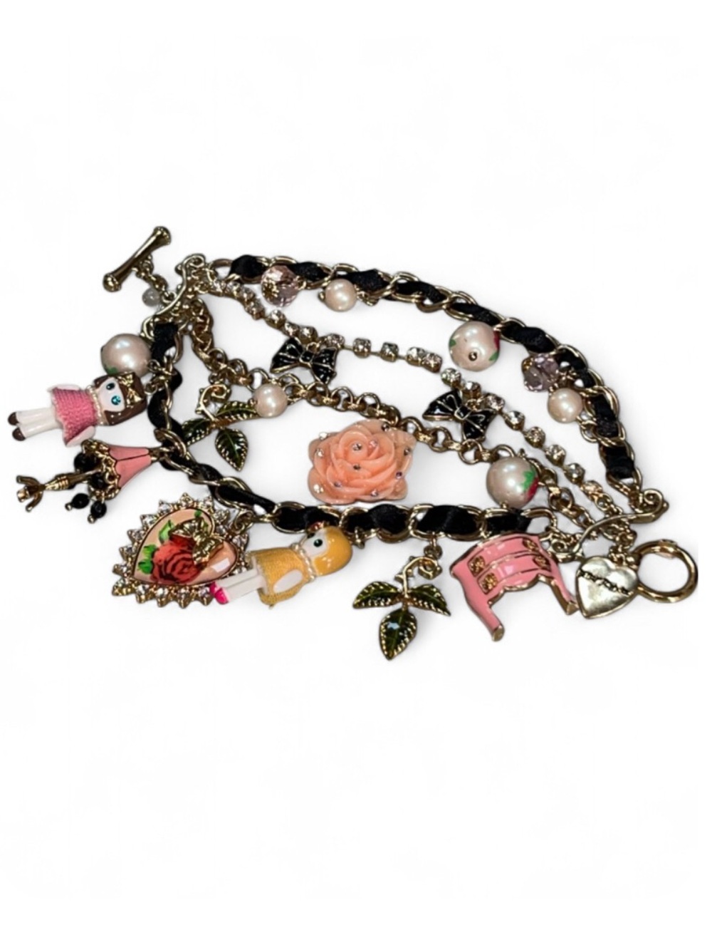 Vintage Betsey Johnson BETSEYVILLE Premier Dollhouse Multi-Strand Bracelet